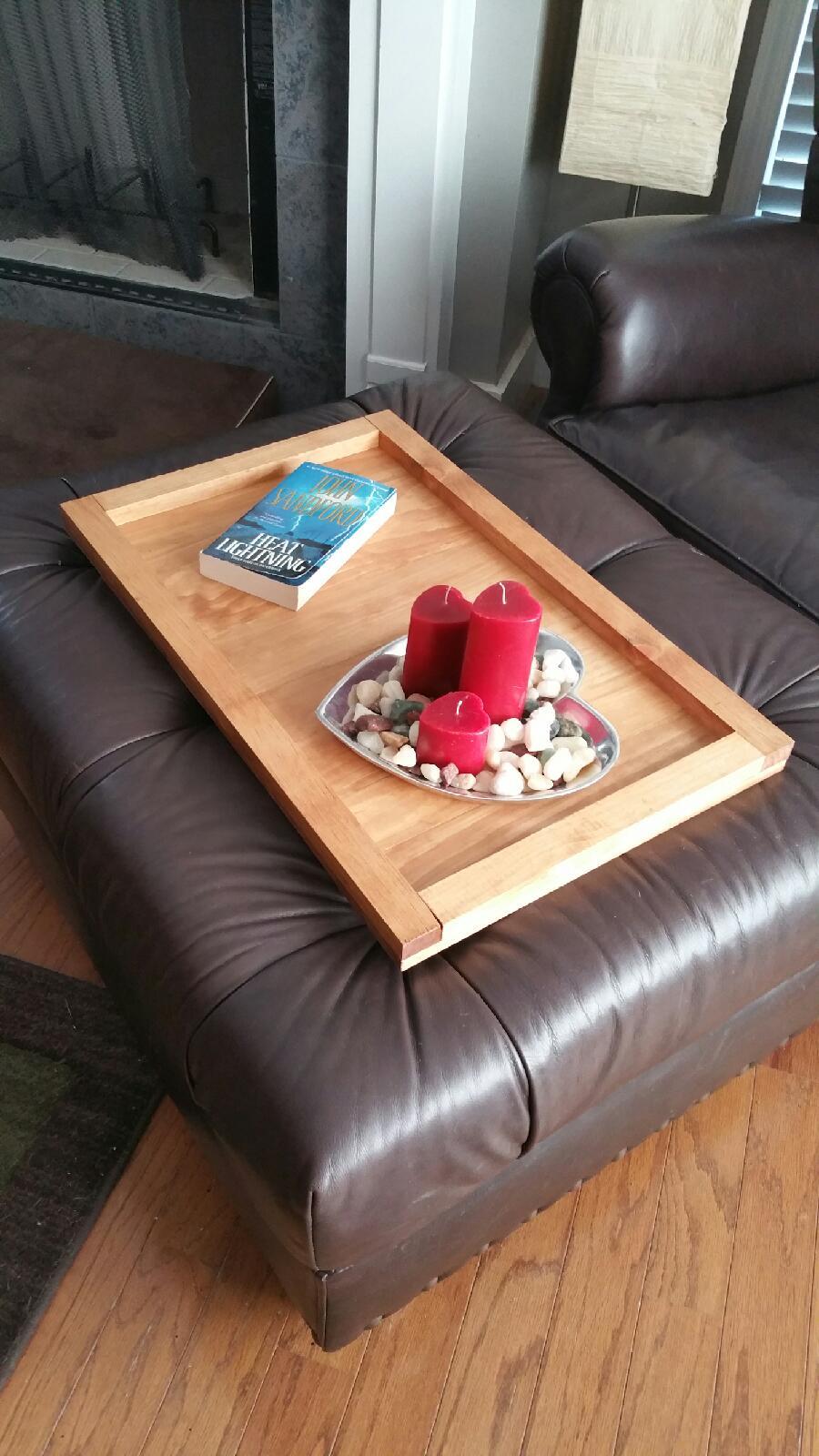 Small Rustic Tray Ottoman