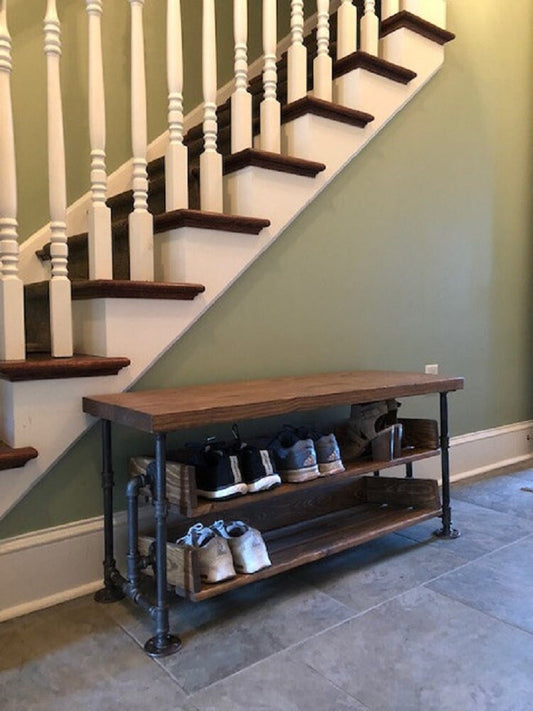 Handmade Bench Shoe Stand Combination