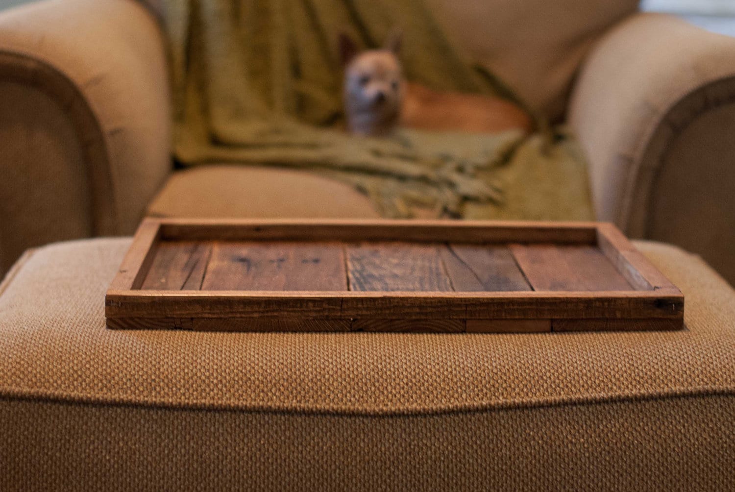 Rustic Tray Ottoman