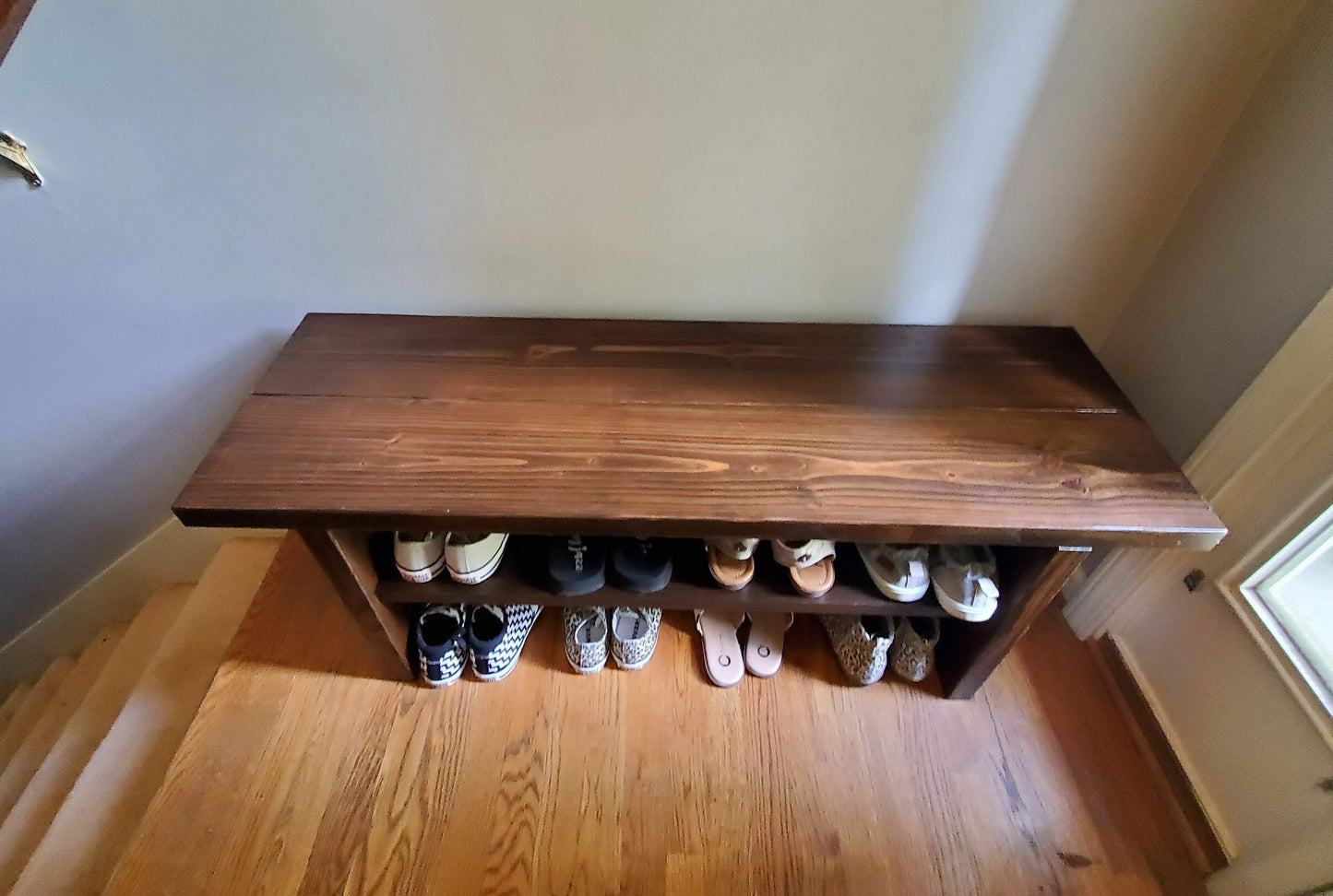 Handmade Bench with shoe shelf