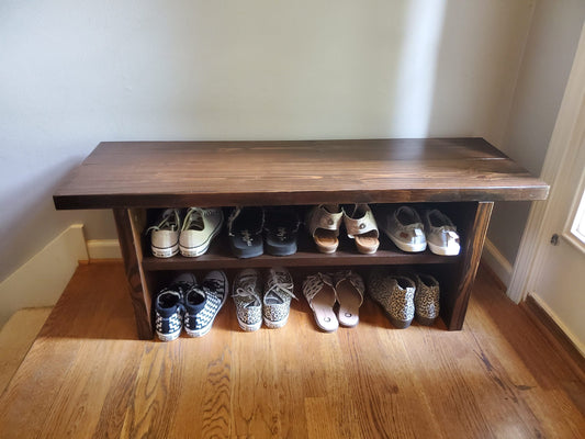Handmade Bench with shoe shelf
