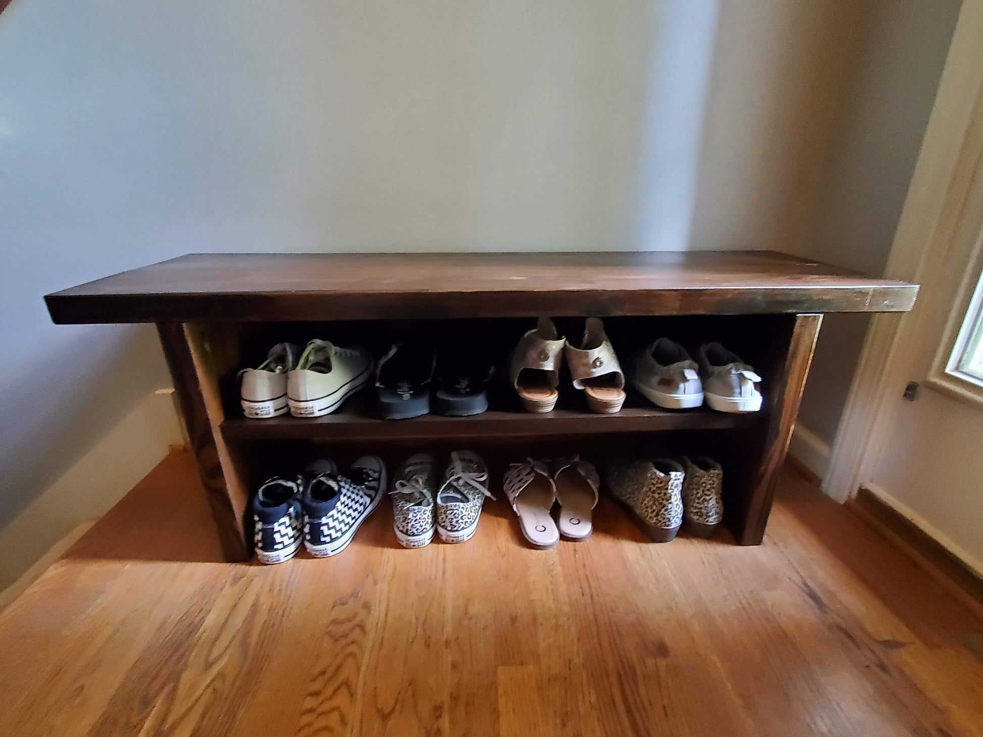 Handmade Bench with shoe shelf